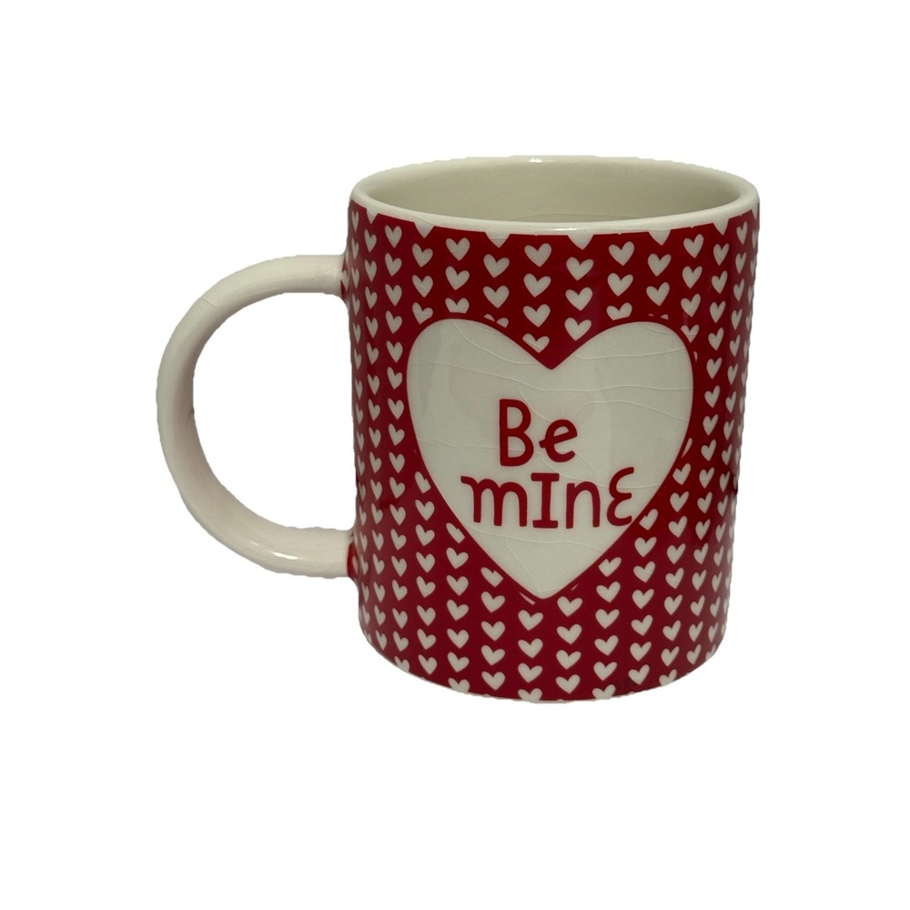 Holiday Home  Valentine's Day Red w/White Hearts Coffee‎ Mug Cup